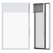 White window with roller blind