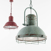 Kalalou Antique Pendant Light With Glass And Wire Cage