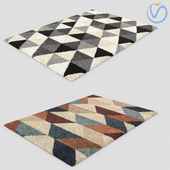 Modern Fur Rug Carpets 2pcs