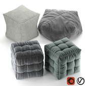 Soft fabric poufs