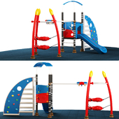 Kids playground equipment with slide climbing 04