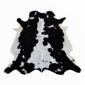 Cowhide black and white spotted rug