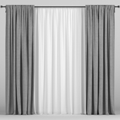 Curtains with tulle.