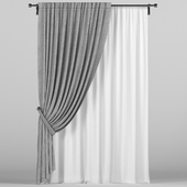 Gray curtains in the hold.