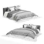 Gray Modern Fabric Bed