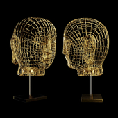 Buddha smile head wire gold