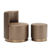 Clubby Armchair + Pouf by Frag