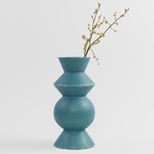 Hilda blue totem vase