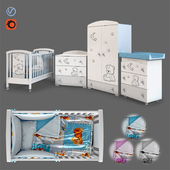 Furniture set for baby room Erbesi Stella