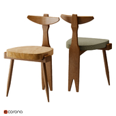Guillerme and Chambron Oak Tripod Side Chair
