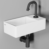 Clou New Flush 3 mini sink and Clou Kaldur Dark Mode mixer