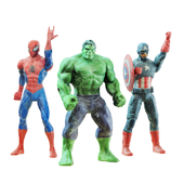 Three superhero toys