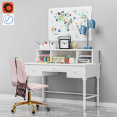 Kids Jenny Lind White Spindle Desk