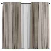 Curtains with tulle in two colors