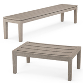 Bench and ottoman Regatta (Crate & Barrel)