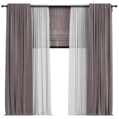 Curtains with tulle and roman blind