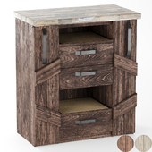 Wooden kitchen island - Drawer pedestal