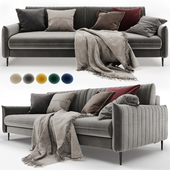 Straight sofa Swout Velvet Beige / Mustard / Gray Barhat Blue / Emerland from Divanru