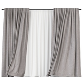 Curtains with tulle