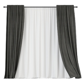 Curtains with tulle in the wind