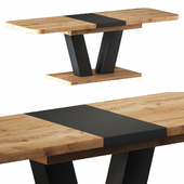 Kitchen table VEGAS 136 wotan oak / tungsten slab