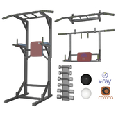 Wall horizontal bar, horizontal bar 3 in 1 and Dumbbells