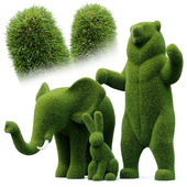 Topiary "Bacho" Bear Hare and Elephant