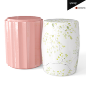 Ceramic garden stool set 5