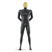 Black mannequin with gold mask 166