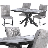 Dining set AERO Sparta 160 Duo + B133 Snow