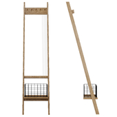 Zora Wooden Floor Mirror with Basket by Pottery Barn