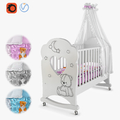 Crib "Stella Oblo" with canopy