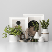 decor set with green plants