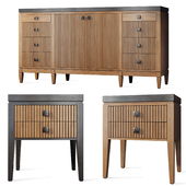 Chest of drawers and bedside table Foxtrot Siver sideboard