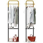 Floor hanger Contemporary Freestanding Rail Cloth Rack with Marble Base