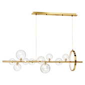 Chandelier 10-Light Modern Linear Kitchen Island Light in Gold with Glass Globe Shade lamp