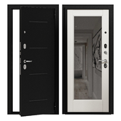 Entrance metal door Bravo 7 with a mirror