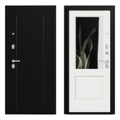 Entrance metal door Bravo 13 with a mirror