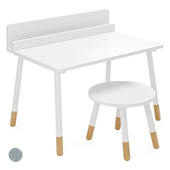 Dunelm Small White Desk and Stool Set