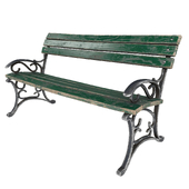 outdoor bench, old for refilling