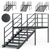 Set of metal stairs