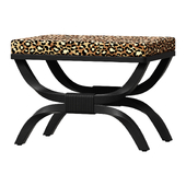 Stool pouffe SERPETTE BLACK LEOPARD STOOL