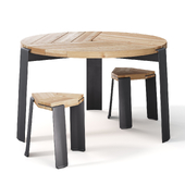 Outdoor furniture VONK table and chairs
