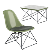 Vitra LSR Fiberglass Side Chair & Occasional Table LTR