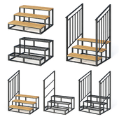 Set of street entrance stairs