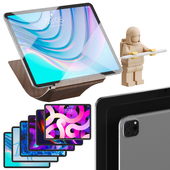 iPad Pro With Wood Stand And Pen Holder Set