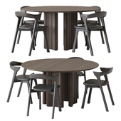 Roller Max Dining Table and OAK BOK Chair
