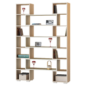 Rack Onega Oak bleached, beige with shelves