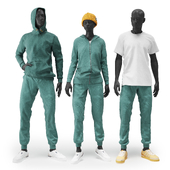 Mannequins set of sports suits
