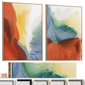 Vivid Colorful Accent Abstract Wall Art C-1059